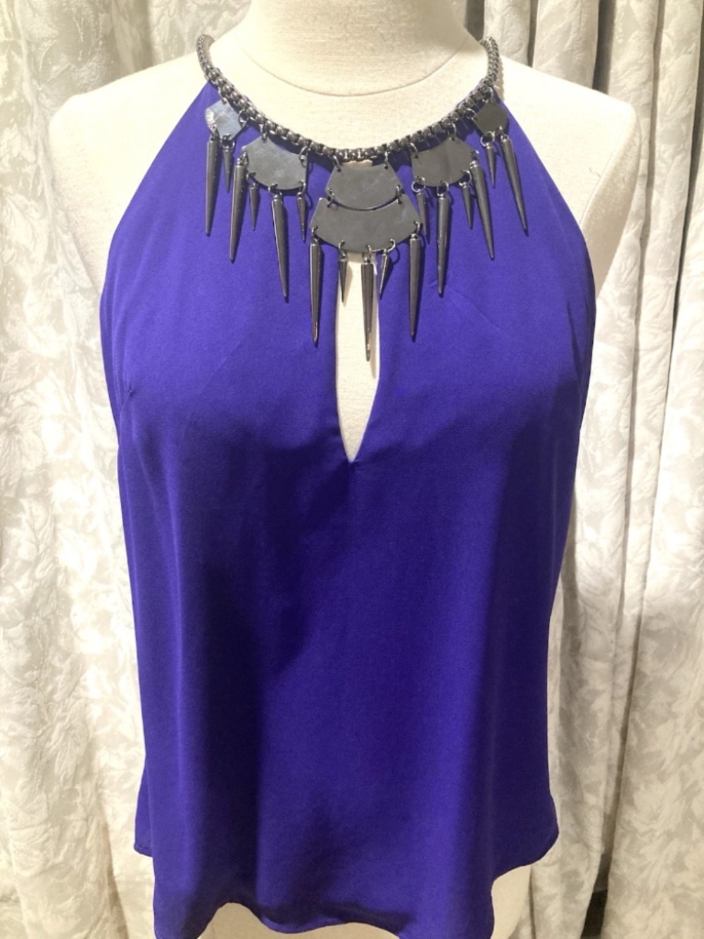 NWT Bebe 2b purple embellished tank halter top size s